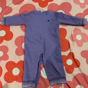 Primary Lavender Kids Footie with Star Detail